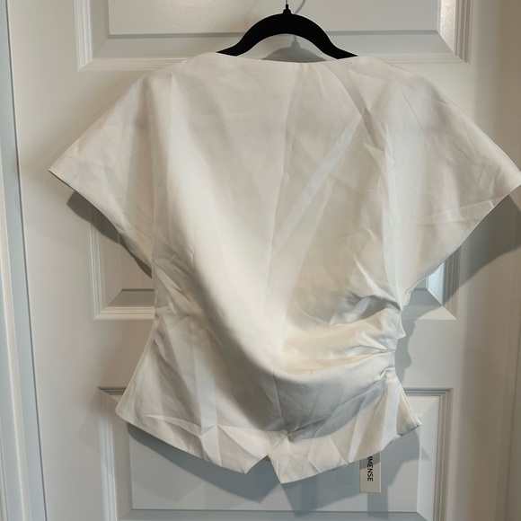 Commense White Asymmetric Ruched Hem Blouse - NWT - Picture 6 of 7